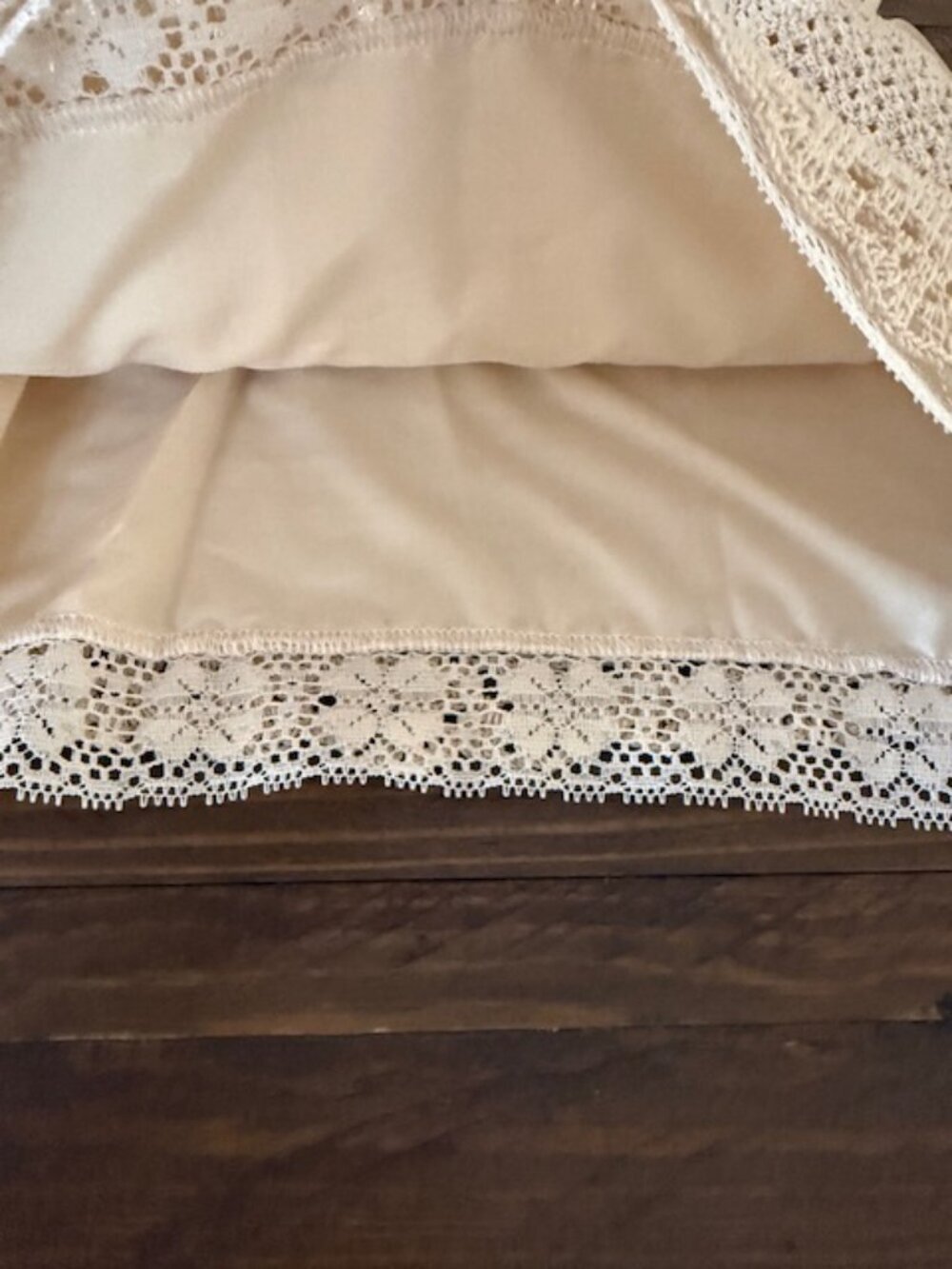 Crochet Baby Dress & Bloomers Set Ivory Lace Knit Boho Vintage Style - Picture 8 of 8